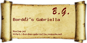 Bordás Gabriella névjegykártya